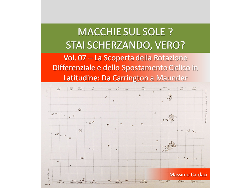 Libro sulla Stora della Scoperta delle macchie Solari - Volume 7